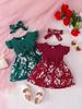 Dolce Vestito con Fiocco e Maniche a Palloncino per Bambina - Stile Europeo & Americano, Outfit da Principessa Estiva per Età 0-2