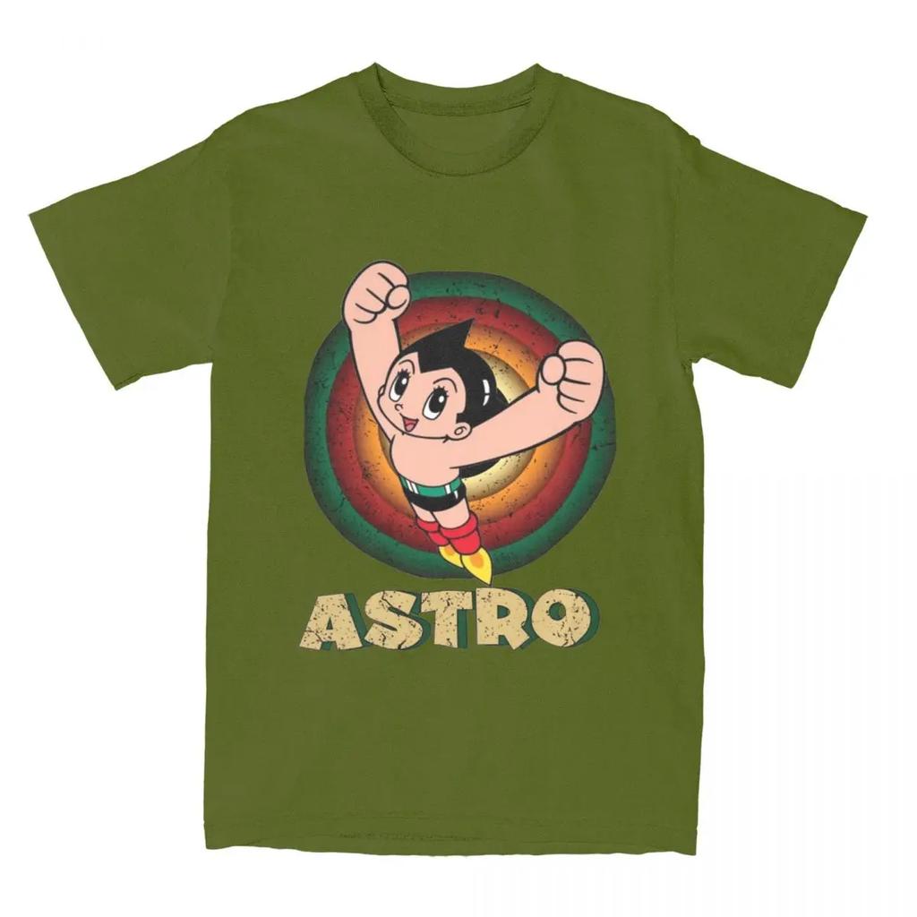 Astro Boy Vintage Anime Astroboy T-Shirts Men Novelty 100% Cotton Tees Crewneck Short Sleeve T Shirt Plus Size Clothing