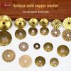 Vintage Brass Furniture Fittings: Antique Gasket, Flat Washer, Irregular Handle, and Base Plate Collection.