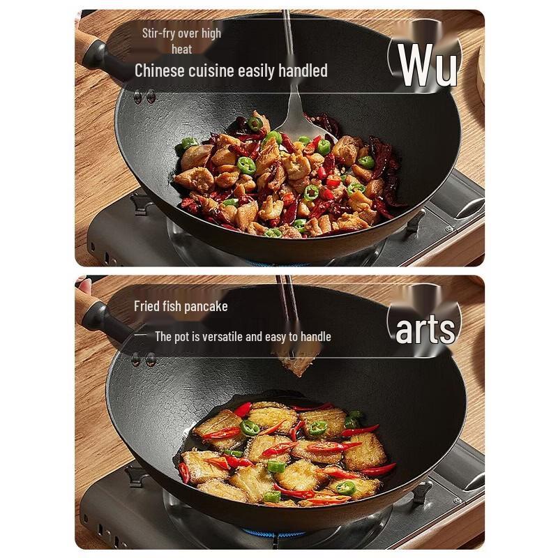 COOKER KING Handmade Cast Iron Wok