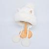 Women Winter Cute Knitted Cartoon Hair Ball Ear Protector Cap Plush Thickened Warm Hat EMA