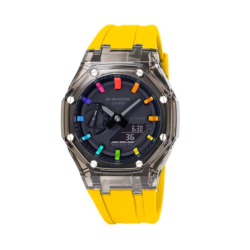 Casio Unisex Liquid Crystal/Analog Dual Display Series Black Watch GA-2100-1A1(Watch4--)