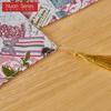 1PC Nuan Series French Romantic Retro Curtains Pink Rose Printed Tassel Table Runner for Dinner Table Decor Kitchen for Home Table Home Decor
