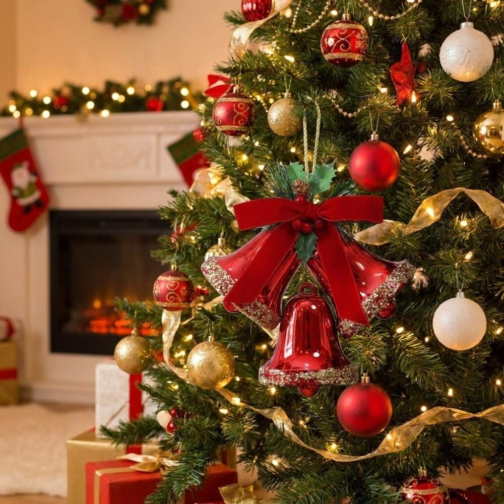 Plastic Christmas Bell Hanging Ornament Christmas Tree Bell Decoration  Window Decoration