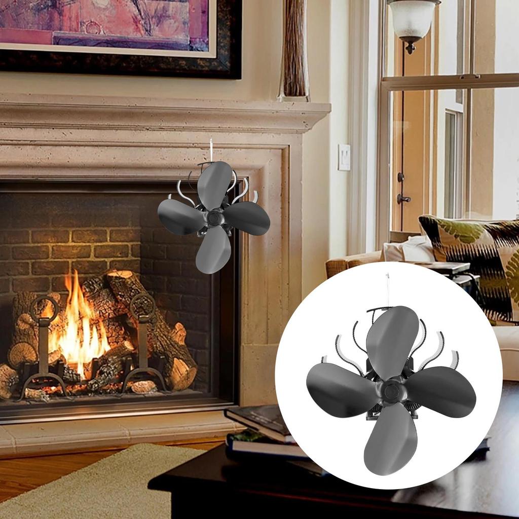 Ofenventilator Ohne Strom Holzofenventilator Wärmegetrieben Heizbedarf Leise für Innen Zuhause Kaminofen Pelletrohr Winter