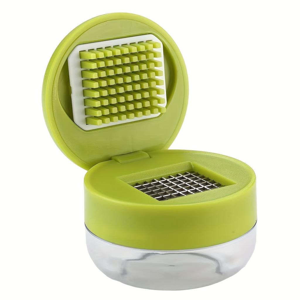 1pc Heavy Duty Garlic Press And Mincer - Manual Crusher And Chopper with Easy Clean Chopping Plate, Compact Handheld Design, Plastic And Garlic Clove