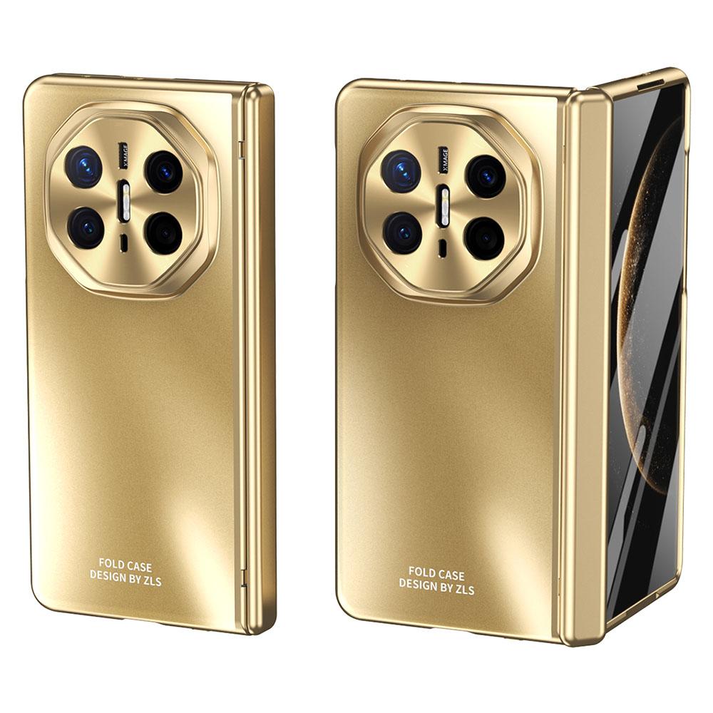 

For Huawei Mate X6 Phone Case Hard PC Shockproof Cover with Front Screen Film Gold