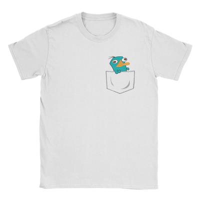 Perry the Platypus Pocket TShirt for Unisex  Fun Pure Cotton Tee Shirt Round Neck Short Sleeve T Shirt Big Size Clothing