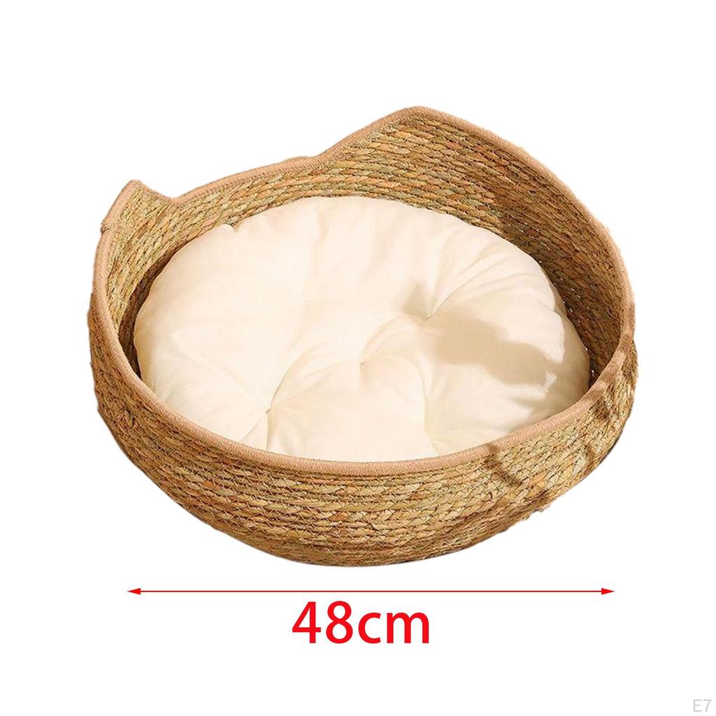 Cat Bed Basket Pet Supplies with Cushion Mattress Four Seasons Sleeping Nest Scratch Mat for