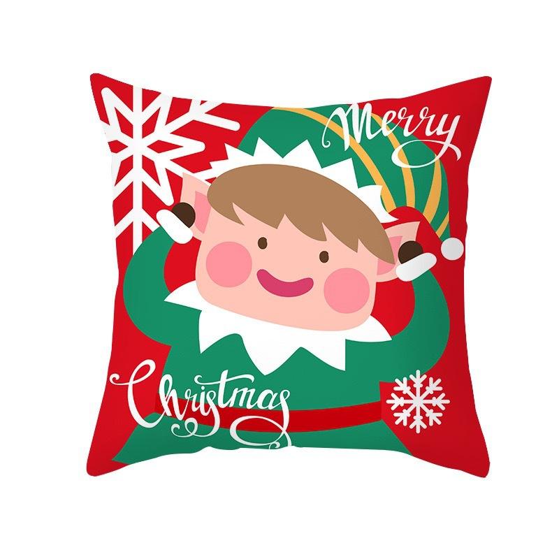 Cartoon Christmas Pillowcase Printing Cross-border Pillowcase Living Room Sofa Home Cushion Cover Wholesale