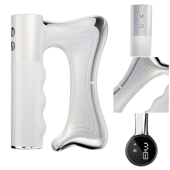 Electric Muscle Scraping Tool with 3 Modes LED Display Vibration Massage Scraper for Deep Tissue Relaxation Fast Charging Muscle Tension Relief Device