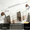 Multifunctional Wall Mount Towel Shelf, Walnut Wood & Carbon Steel Towel Rack with 5cm Hanging Distance for Home Bathroom