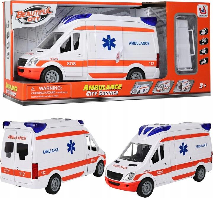 Auto Karetka Pogotowia Ambulans Samochód Na Napęd Z Dźwiękiem + Nosze