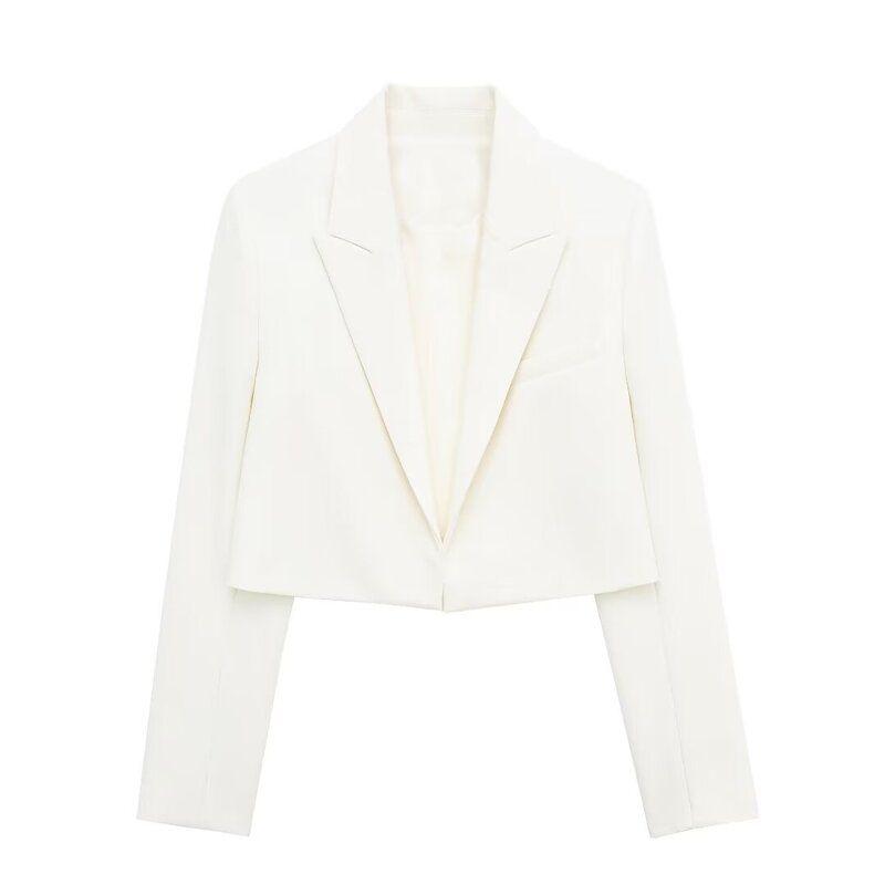 Fashion Style 2024 Spring New Arrival Women s Short Suit Outwear High Waist with Belt Culottes 2010744 251 White Outwear XS