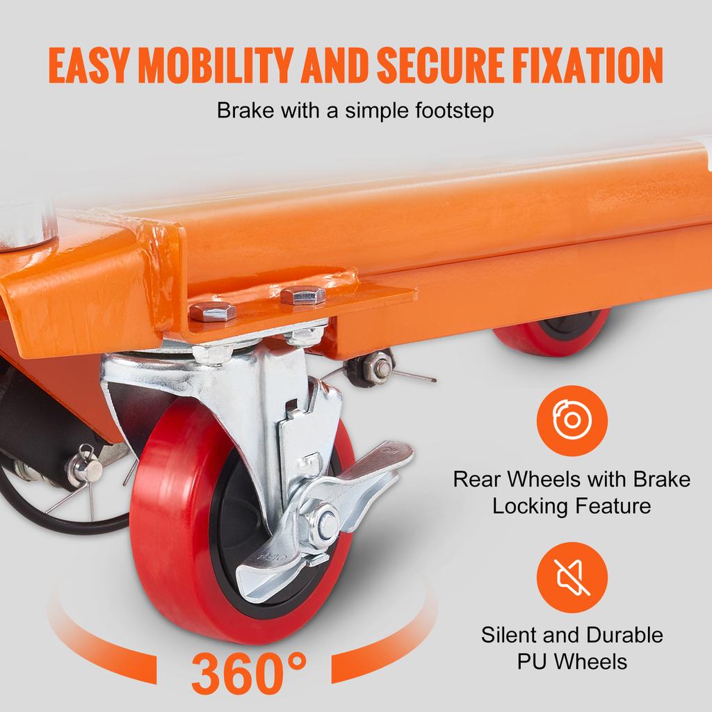SucceBuy 330/770/1760Lbs Lifting Platform Hydraulic Car Lift Table Cart Heavy Duty Double Shear Wheelbarrow for Repair Motorcycl