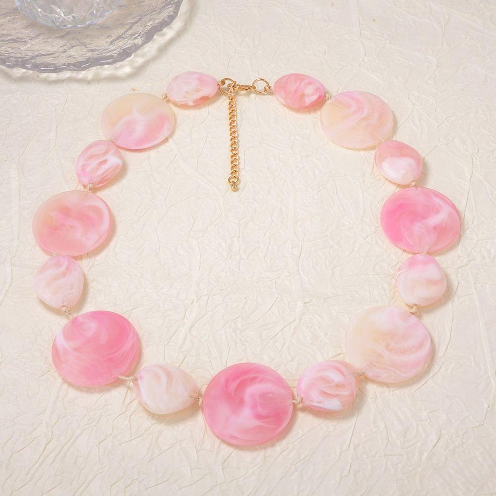 Irregular Vintage Beads Necklaces Pink Neck Chains New Chokers for Women