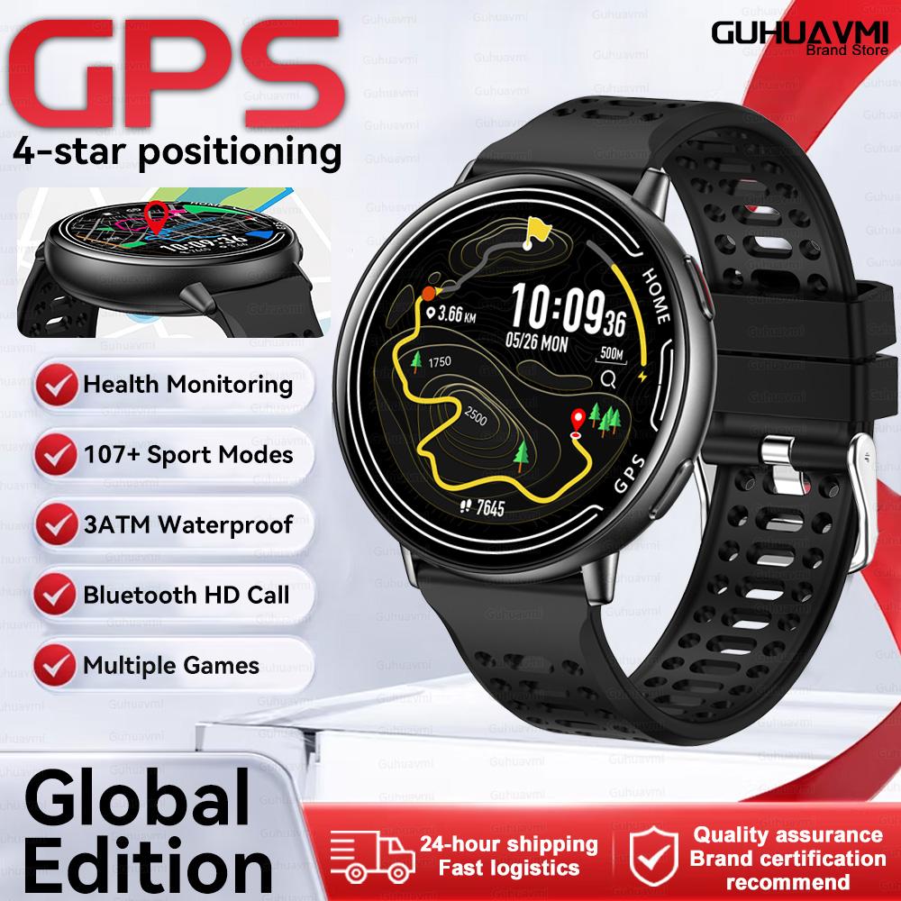 

New Fashion Sports Smart Watch 100+ Sports Modes GPS Satellite Positioning Bluetooth Call Health Trackr Smartwatch Men Women original packing чорний