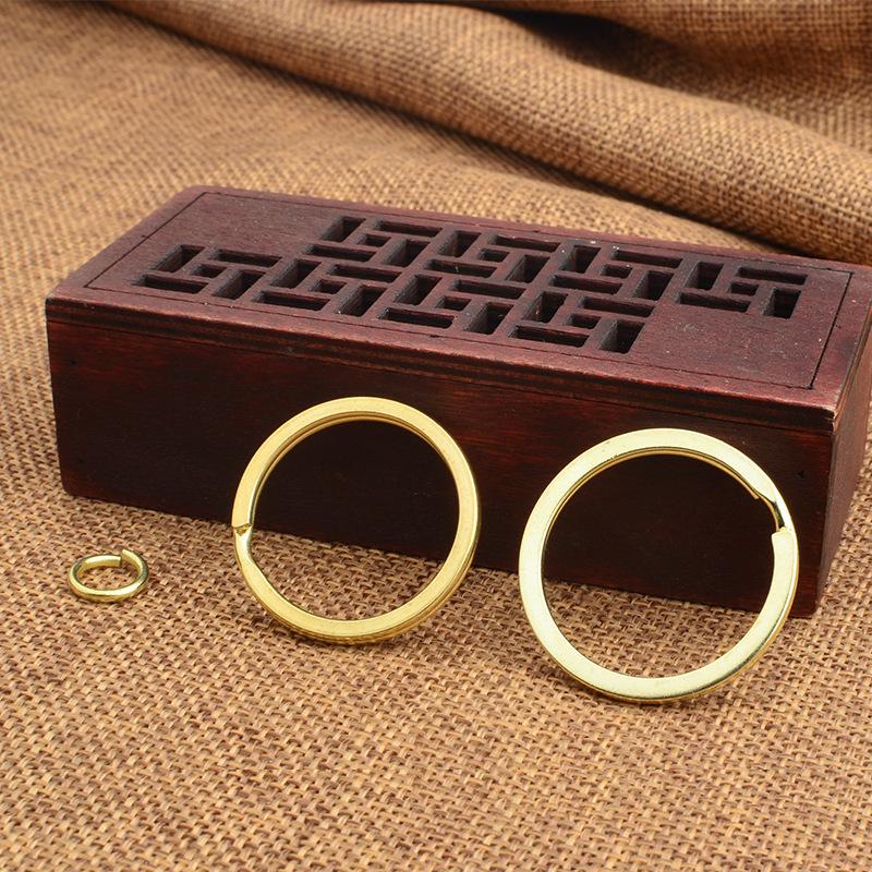 Copper Gourd Round Key Ring Accessories with Open Jump Rings and Alloy Buckle Parts.