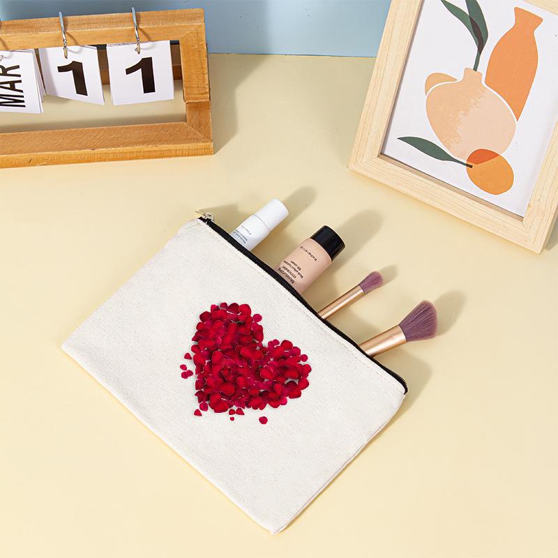 Colorful Canvas Coin Purse: Zippered Stationery, Pen & Cosmetic Storage Bag