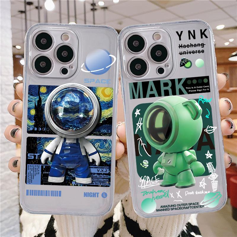 Przezroczyste etui do Apple iPhone 14 11 13 12 Pro 7 8 Plus XR X XS Max 6 6S 13Pro Silikonowe etui na telefon Mechaniczny astronauta Kosmos