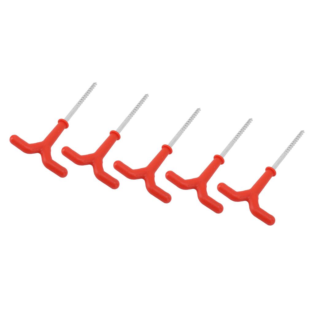 5 Pcs Ice Fishing Tent Peg Red 18.5cm Long ABS Iron Quick Tent Fixing Ice Peg Drill