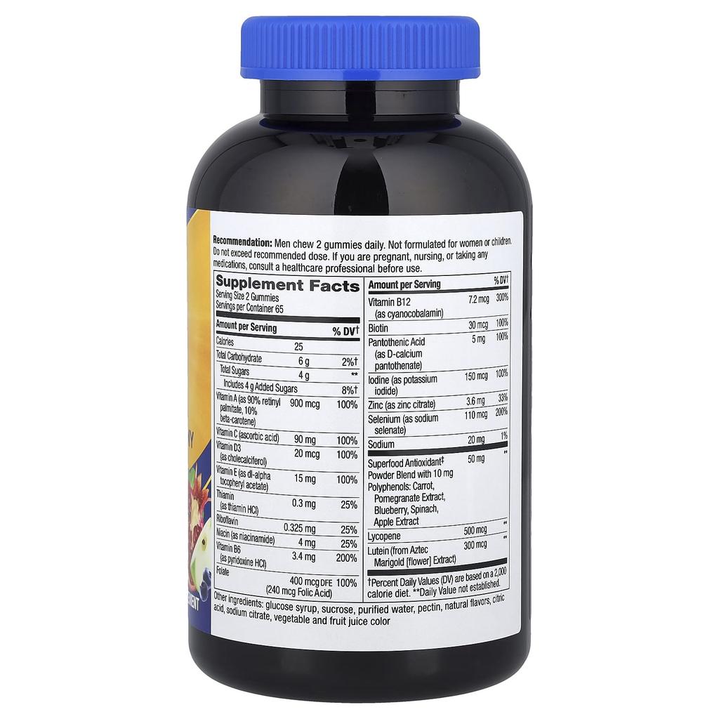 Nature's Way Alive!® Multivitamin Gummies for Men 50+, Fruit, 130 Gummies