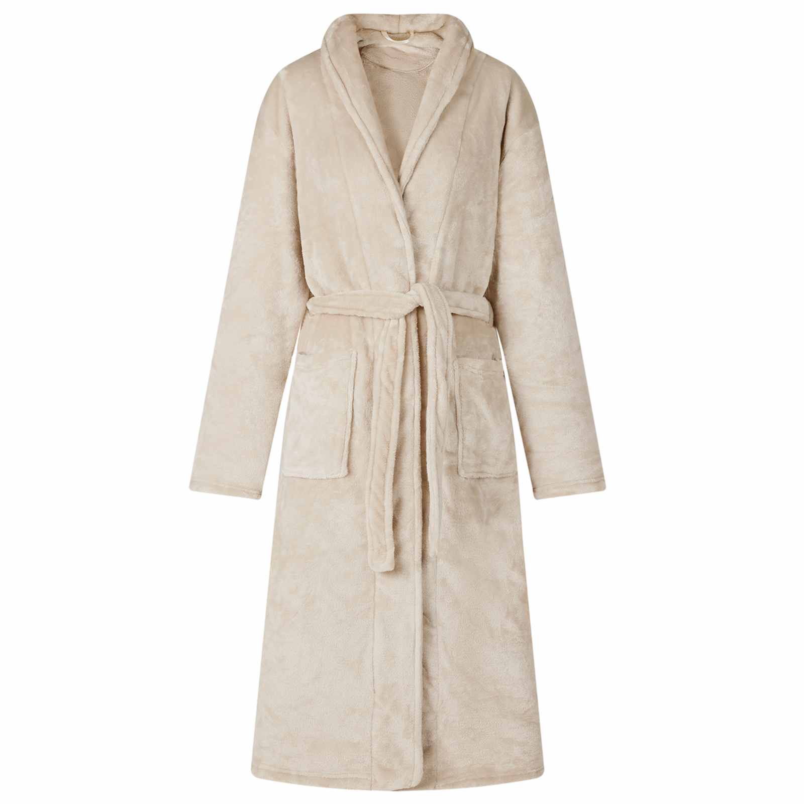 vidaXL Bademantel ohne Kapuze Beige S Flanell beige