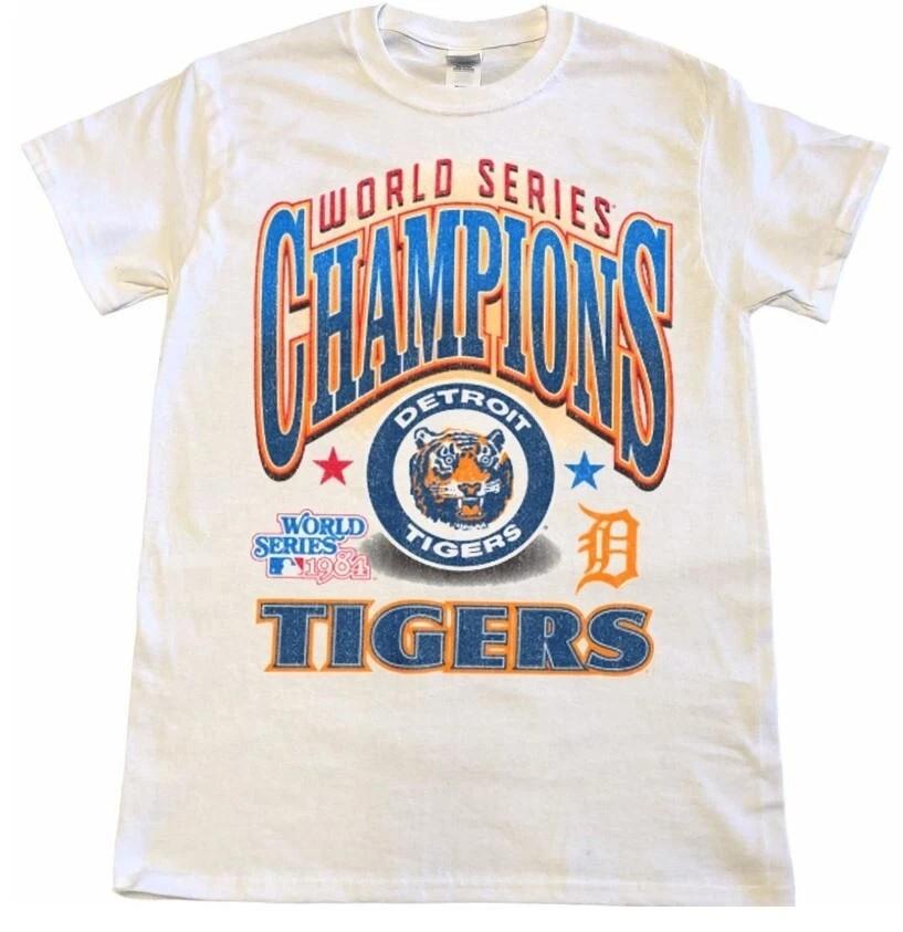 DETROIT TIGERS 1984 WORLD SERIES short sleeve white color shirt Reprint Unisex T-Shirt XXXL