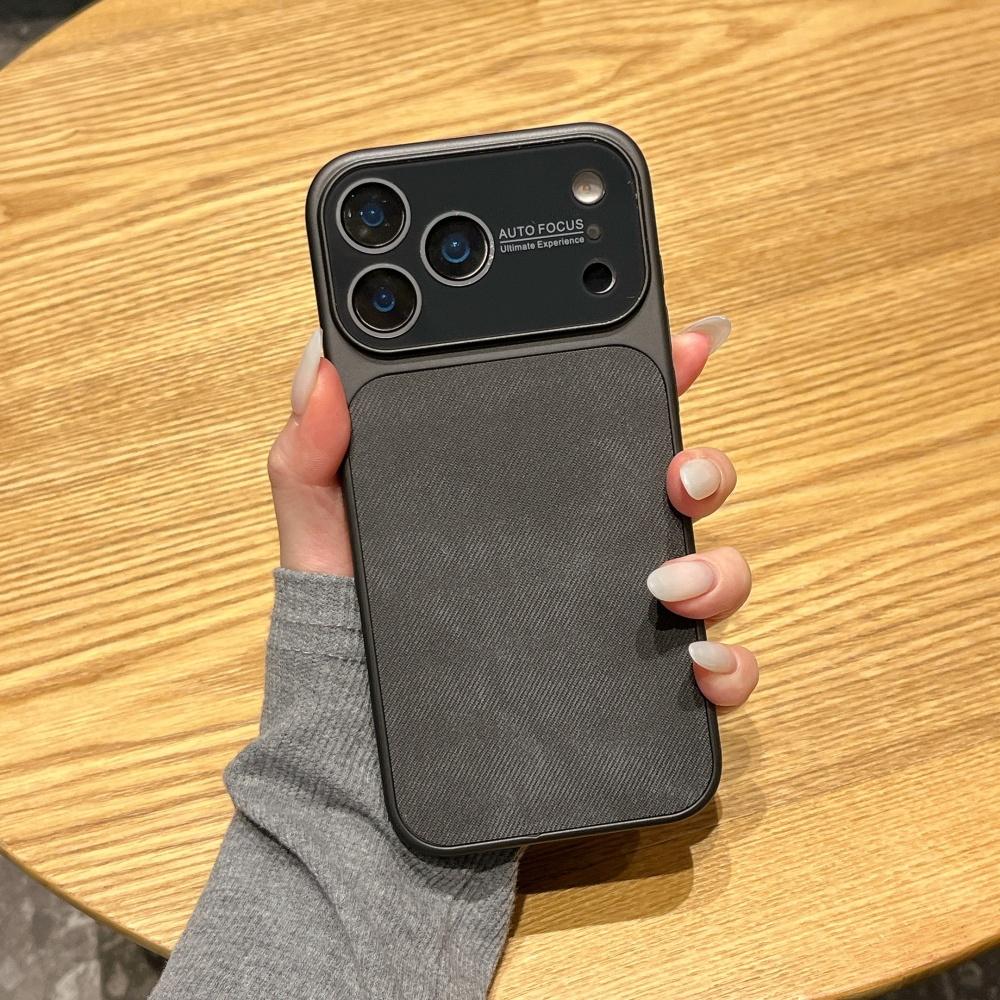 Luxury Original Frosted Denim Leather Phone Case For iPhone 17 16 15 14 13 Pro Max 17ProMax Nonslip Shockproof Full Bumper Cover