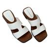 Design sense niche slope heel one-word slippers women's summer wear 5 new high-end cool slippers vacation beach shoes