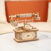 3D Wooden Puzzle Creative Wooden Retro Telephone Model Tabletop Decoration Living Room Decoration For Adults Kids Toy