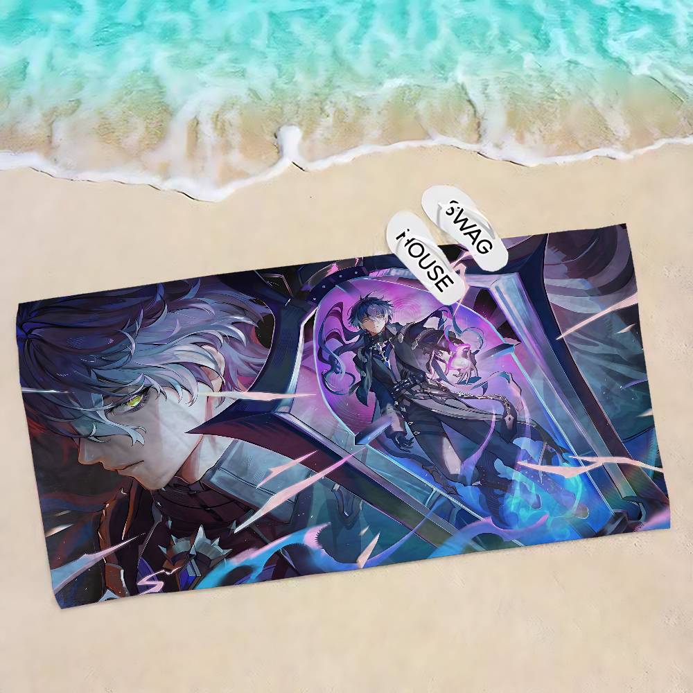 Genshin Impact Flins Big Microfiber Beach Towels Quick Dry Towel Sand Beach Towels Pool Towel for Travel Swim Pool Yoga
