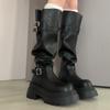 Maillard Brown Boots Women's 2025 Spring and Autumn New Fat Mm Thick Legs Heightening Knight Boots Small Tall Boots