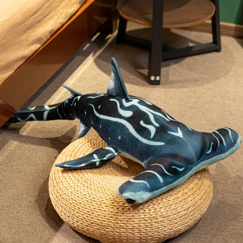 

Non-Toxic Cartoon Simulation Hammer Shark Doll Children Plush Toy Christmas Gift Sea Fish Shark Pillow Stuffed Toy 55cm