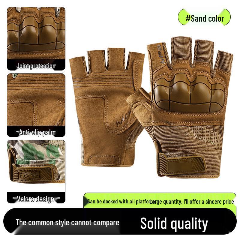 Men's Full-Finger Outdoor Tactical Gloves - Cut-Resistant, Wear-Resistant for Motorcycle Riding & Combat