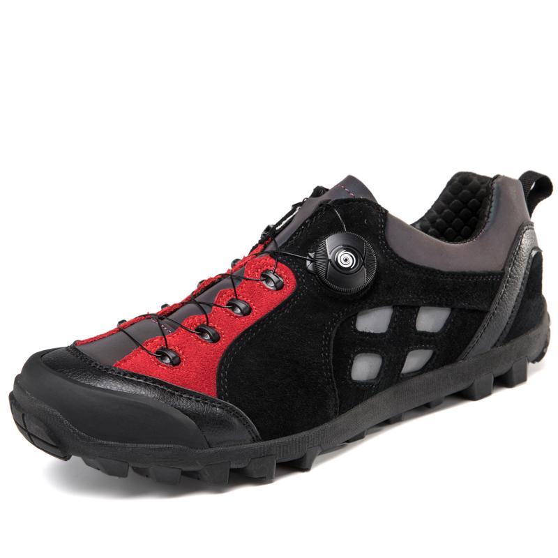 2025 New Men's Hiking Shoes Non-slip High-Quality Leather Outdoor Sneakers for Male Rotary Adjusting Clasp Men Trekking Shoes