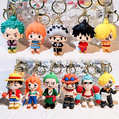 50Styles ONE PIECE Themed Keychain Cute Luffy, Roronoa Zoro, Silicone Toy Doll Key Chain Backpack Decor Small Gifts for Friends