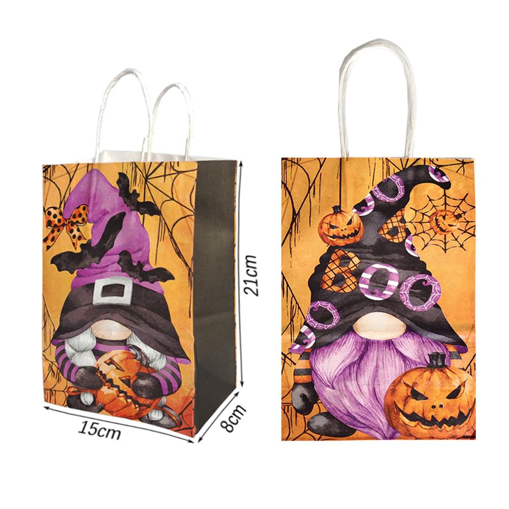 6 יחידות שקיות ממתקים נייר ליל כל הקדושים שקיות מתנה רפאים דלעת לילדים חבילת טריק או פינוק אספקת קישוט מסיבת ליל כל הקדושים