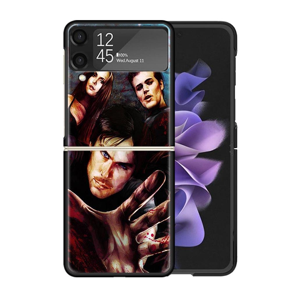 The Vampire Diaries Salvatore Clear Phone Case For Samsung Z Flip 7 6 5 4 3 Galaxy ZFlip7 ZFlip6 ZFlip5 ZFlip4 ZFlip3 5G Print C