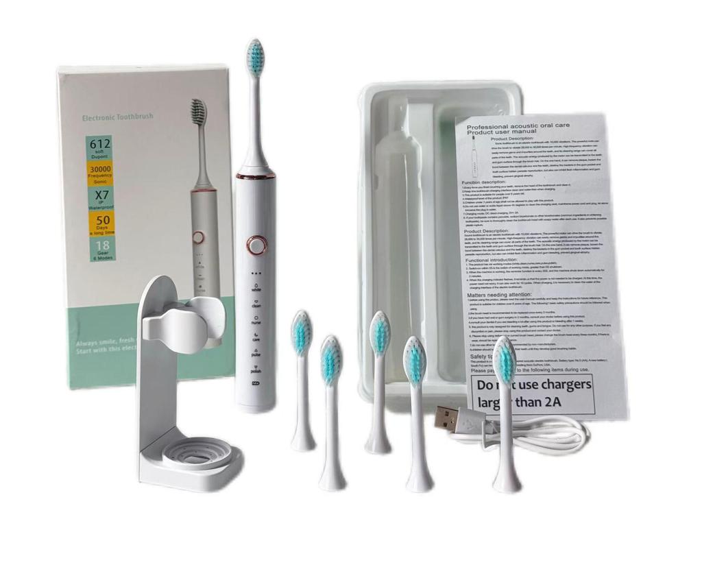 Sonic Couple Electric Toothbrush X-18: 6-Speed Soft Bristle Smart Brush for Adults