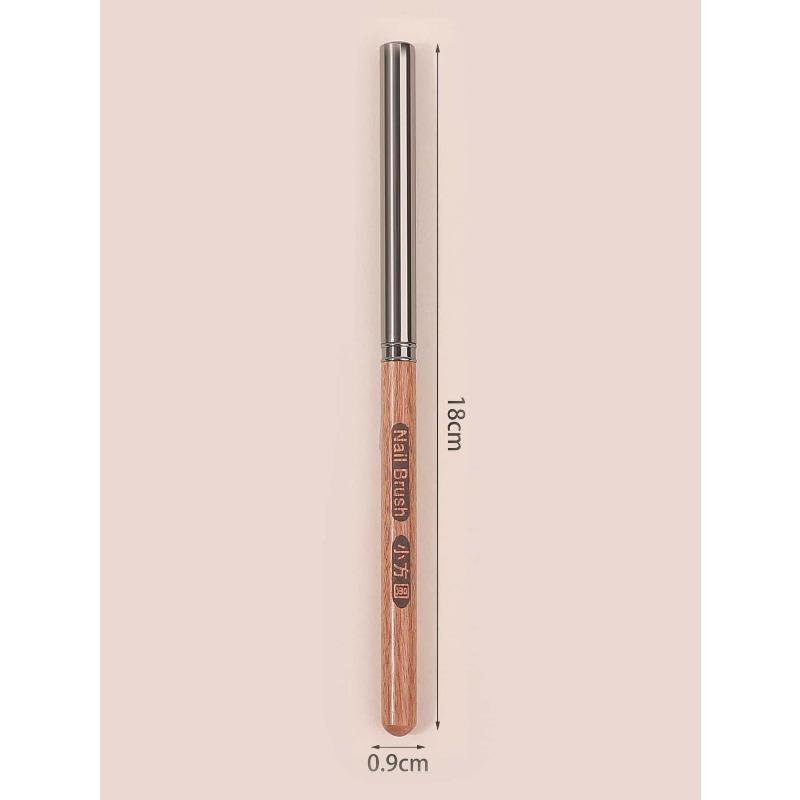 

1pc Bottom Glue Nail Brush Pen, Professional Short Hair Small Square Phototherapy Pen, High-End Sandalwood Brush, Nail Salon Special Tool