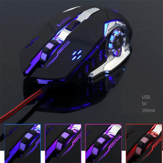 Mechanical Gaming Mouse Wired Glowing Macro Definition Chicken Eating Desktop Usb 3200dpi