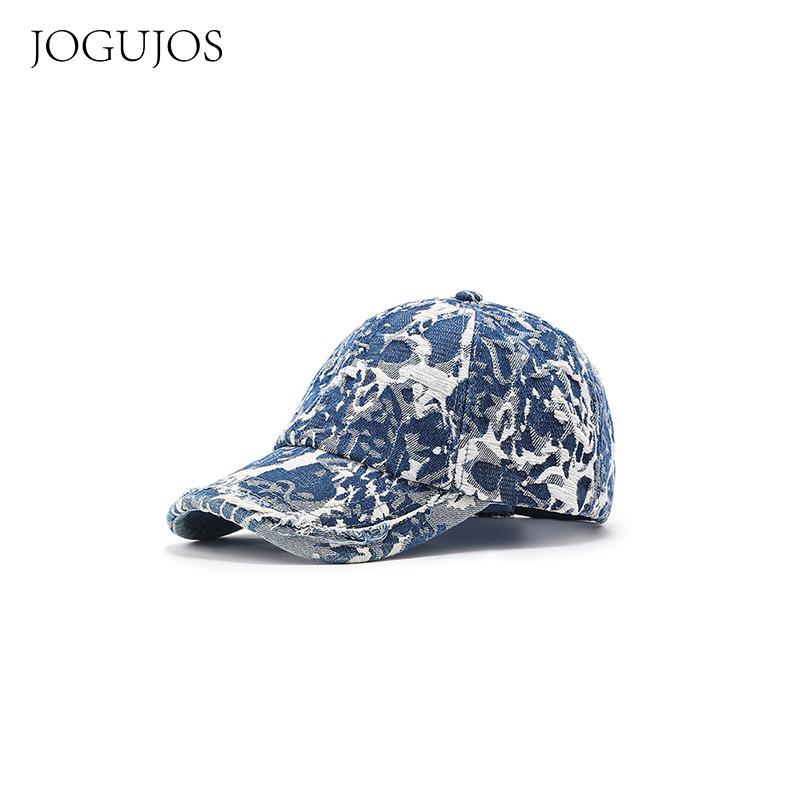 

JOGUJOS оригинальная новая джинсовая кепка, выстиранная бейсболка, летняя модная универсальная шляпа с большим обхватом головы