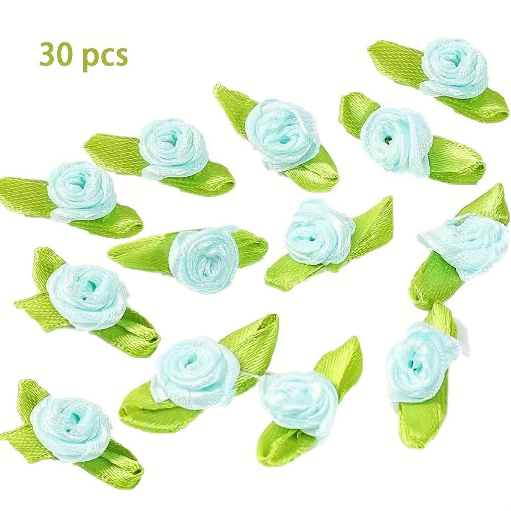 30 ks Kávové stuhové růže Mini růžičky pro tvoření Malé saténové mašličky Růže Umělé květiny.