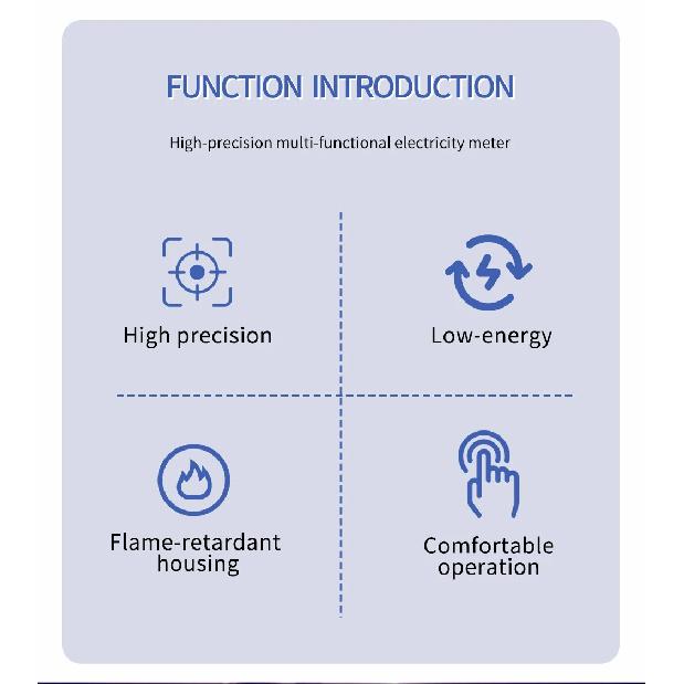 TOMZN 3 Phase 4 Wire System Multi-functional Meter Phase Voltage Line Voltage Current Active/Reactive Power PF RS485 Password