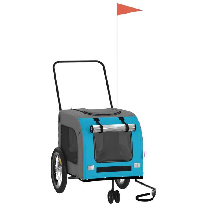 VidaXL Pet Bike Trailer Blue and Grey 93855