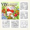 Thick Paper Drawing Journals Cozy Nature Coloring Book, Relaxing Floral And Animal Patterns, Cotton Creative Hobbies for Adults Pulp DIY Painting Book