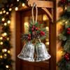 Vintage Open Christmas Hanging Bells Rustic Xmas Pendant Romantic Decorative Christmas Bell  Wall
