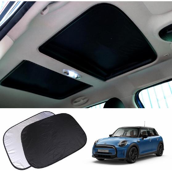 2Pcs Foldable Sunroof Shade Sunshade Heat Isolate Fit For Mini Cooper, Clubman & Countryman R56 All Years Black