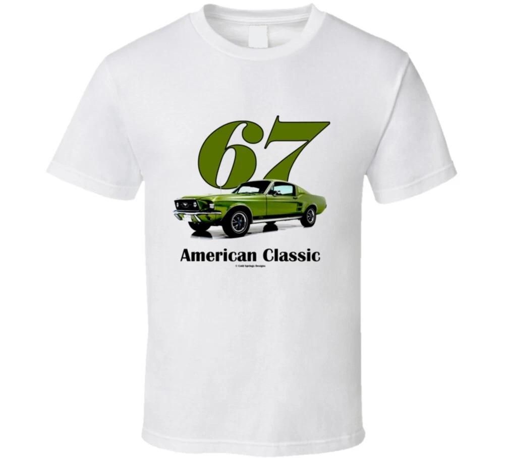 67 Mustang Fastback American Classic Lime Gold Musclecar Gift T Shirt M